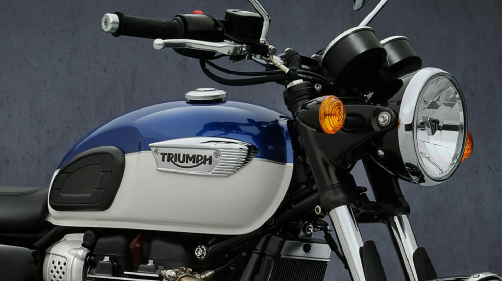 Tanque na cor azul da T100.