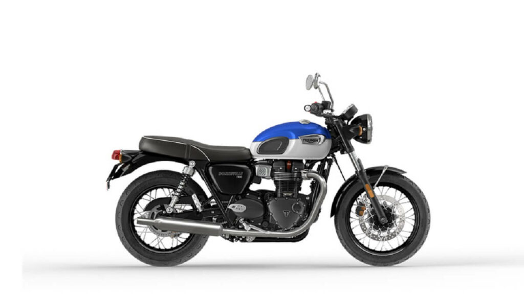 Lateral da T100, na cor azul.