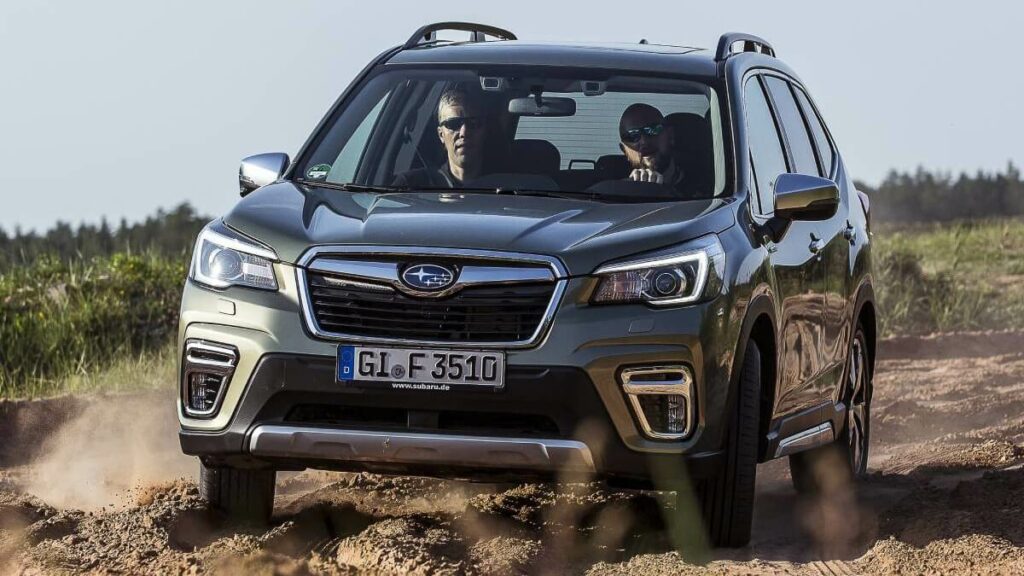 Forester em um terreno barroso.