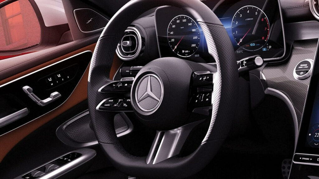 Volante multifuncional do carro.