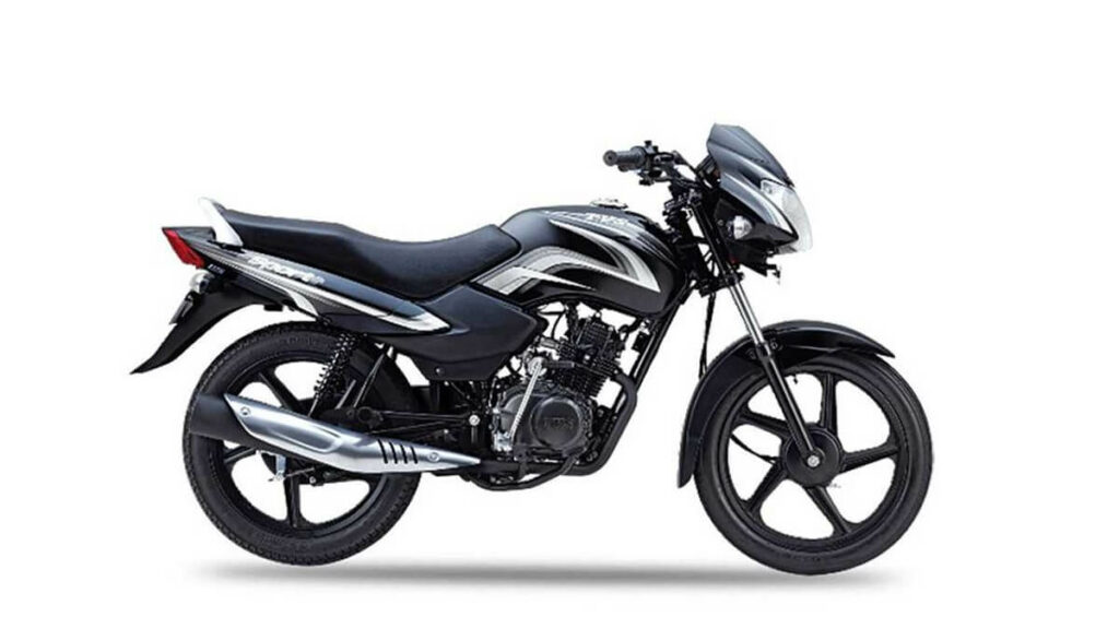 Lateral da TVS Sport 110i 2023.