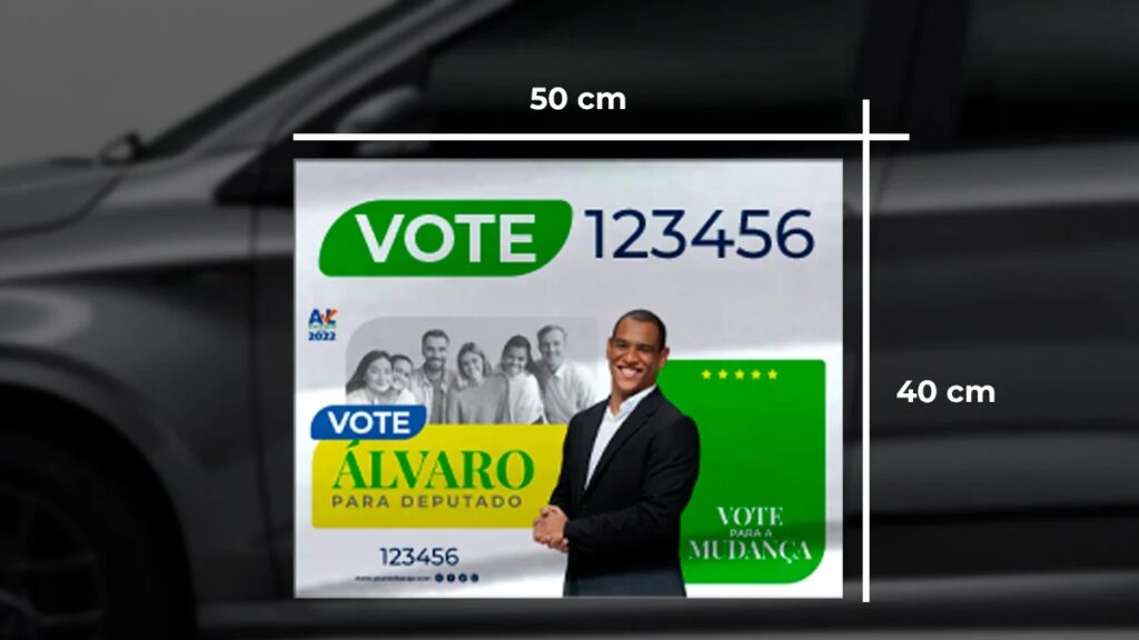 Foto de como deve ser a colocação do adesivo na carroceria