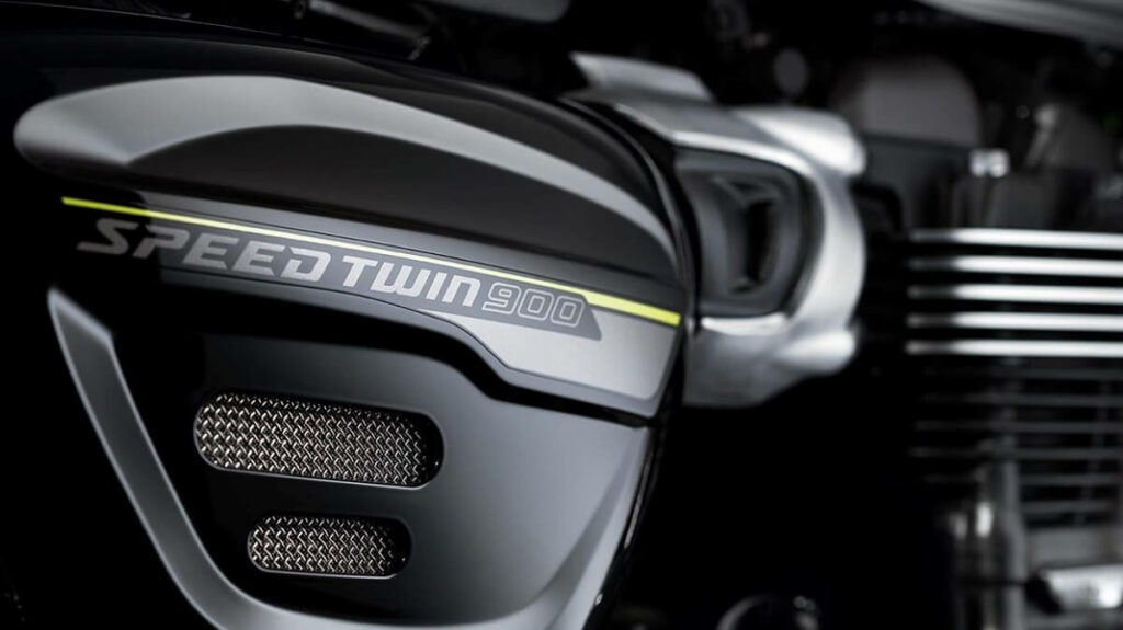 Parte do motor da Speed Twin 900 2023.