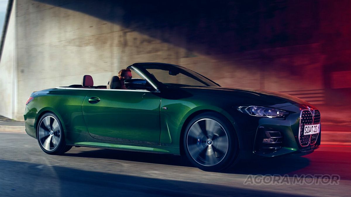 BMW 420i Cabrio 2023 em um túnel.