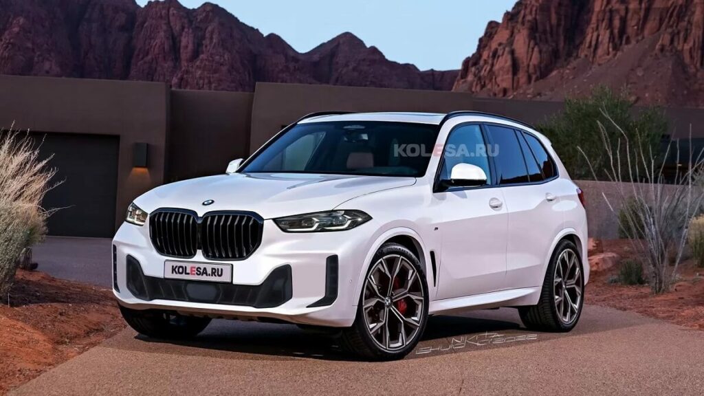 BMW X5 parada na cor branca.