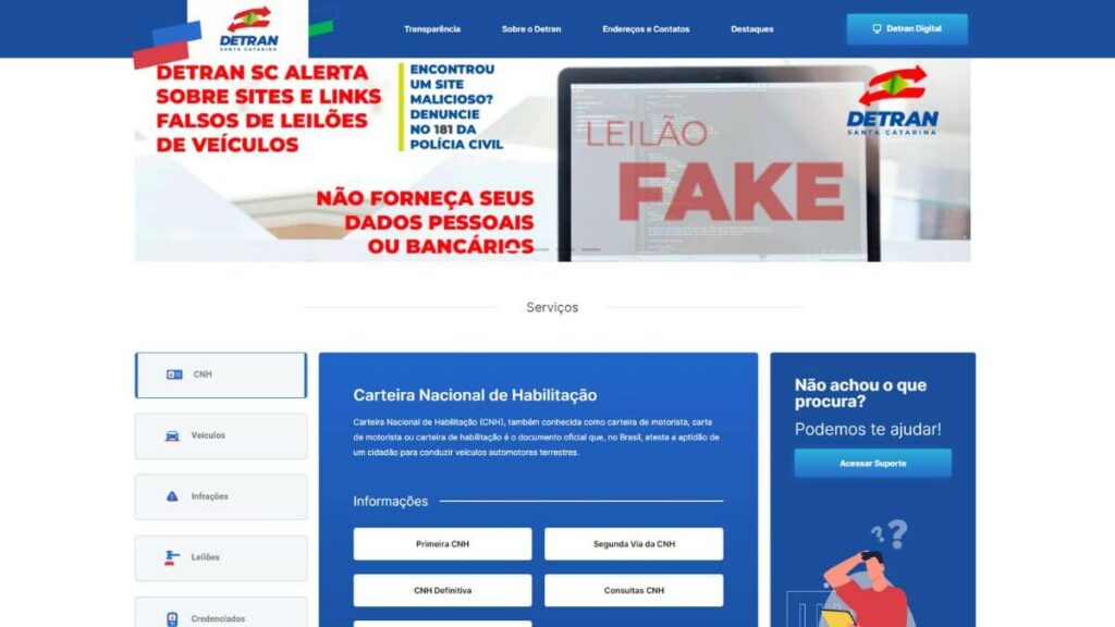 Site do Detran SC.
