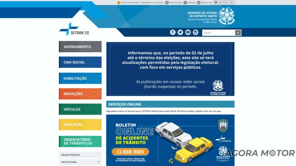 Site do Detran ES.