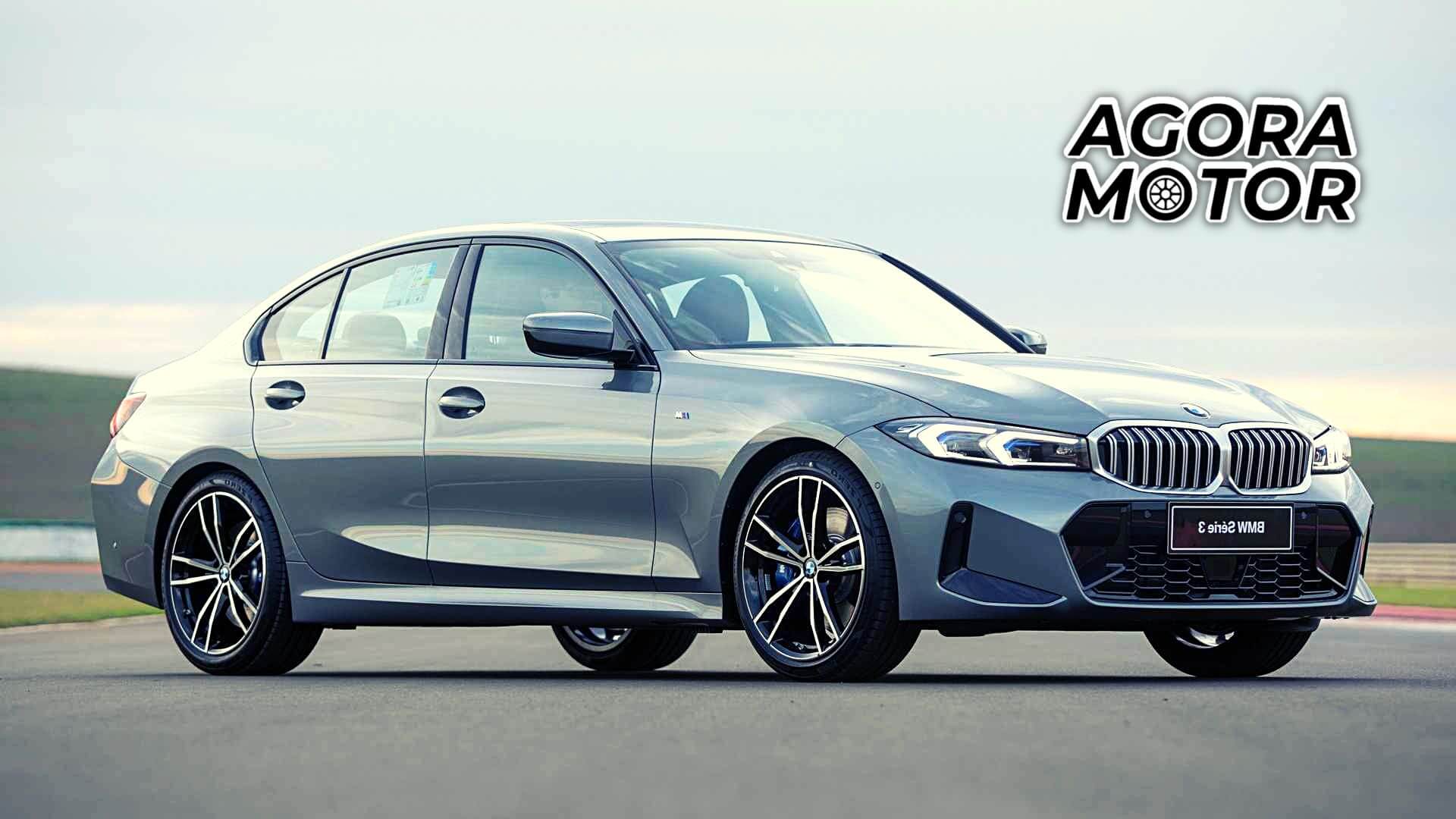 Foto de uma BMW 320i Série 3 2023 em uma pista
