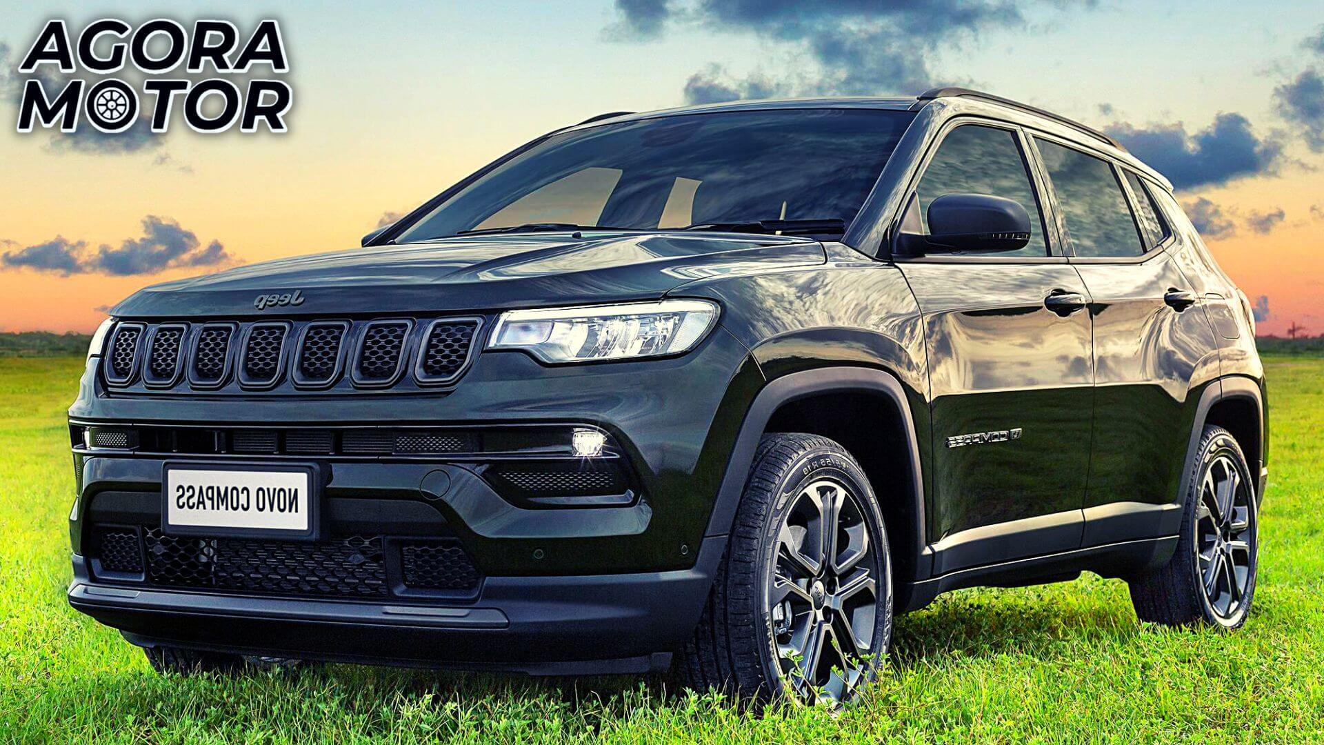 Foto de um Compass em cima da grama com motor a diesel