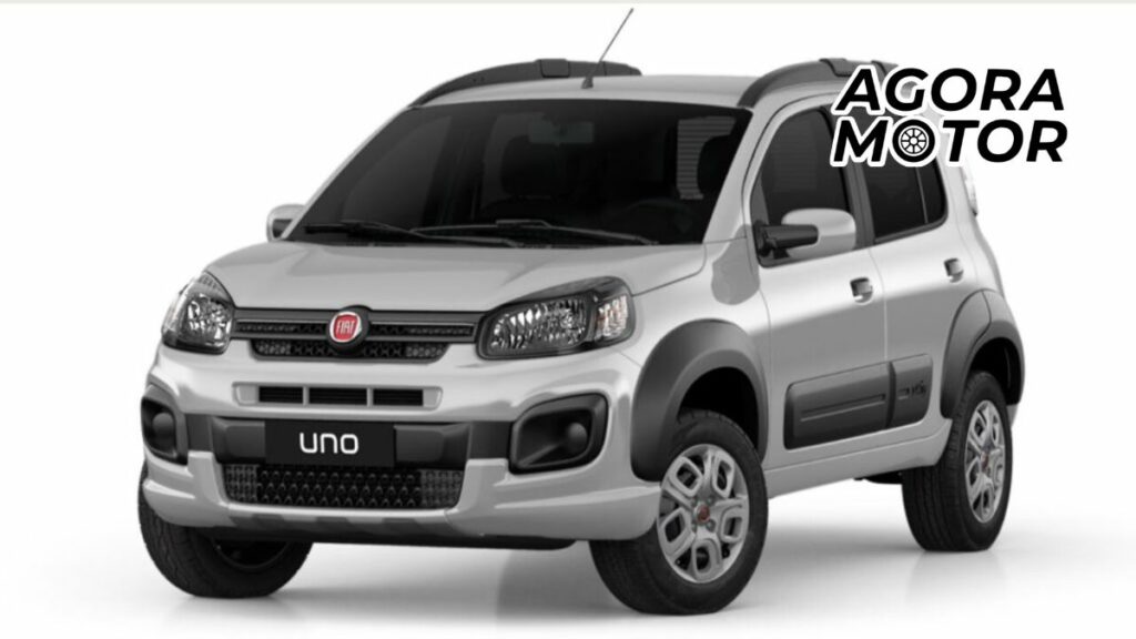 Foto frontal de um Fiat Uno