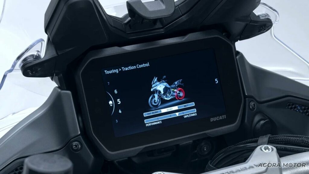 Painel TFT da Multistrada V4 S.