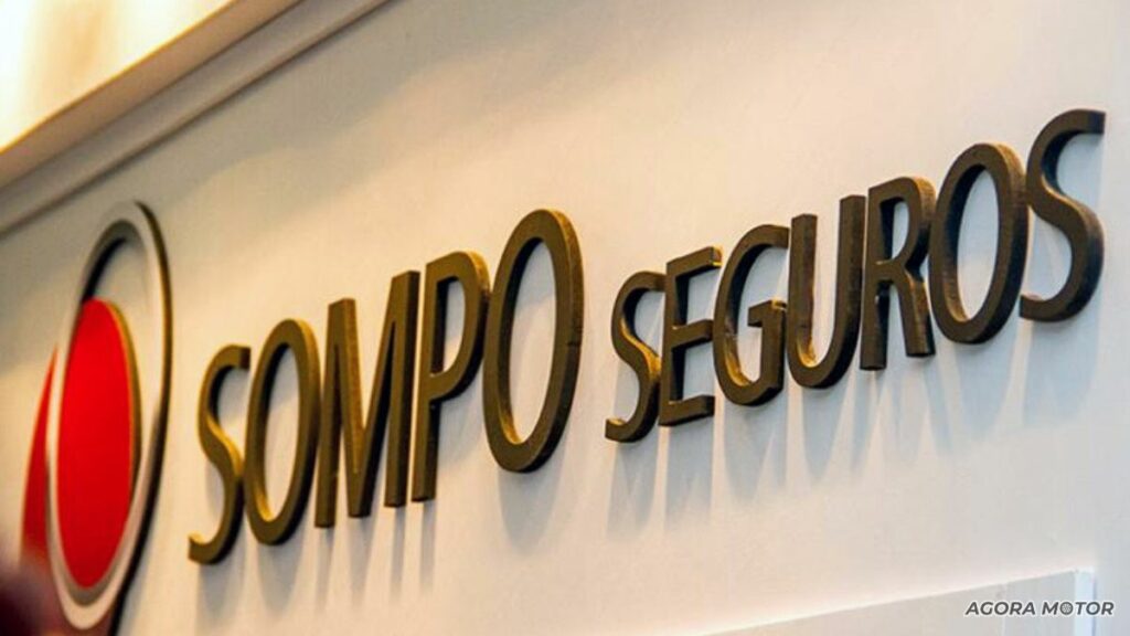 Placa da Sompo Seguros telefone.