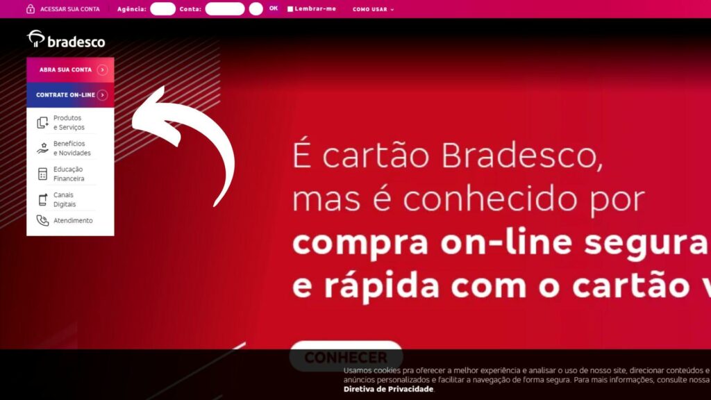 Foto do painel de pagamentos bradesco