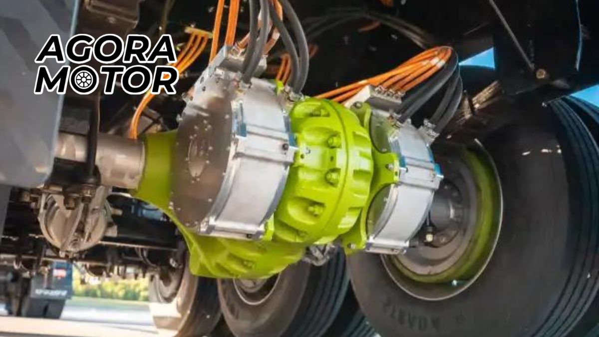 Foto do motor eletrificado no eixo