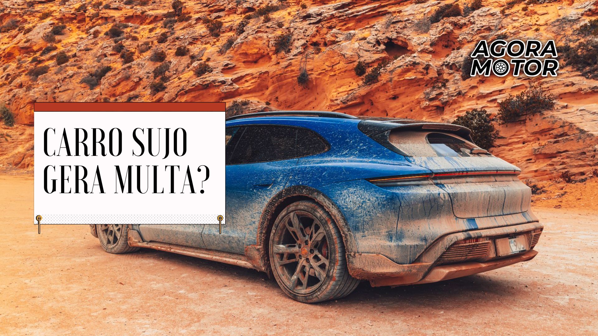 Foto de um carro sujo na estrada