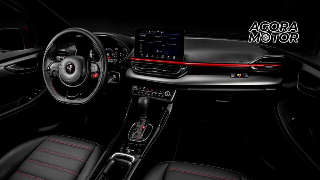 Foto de um Fiat Pulse Abarth, parte interna do carro