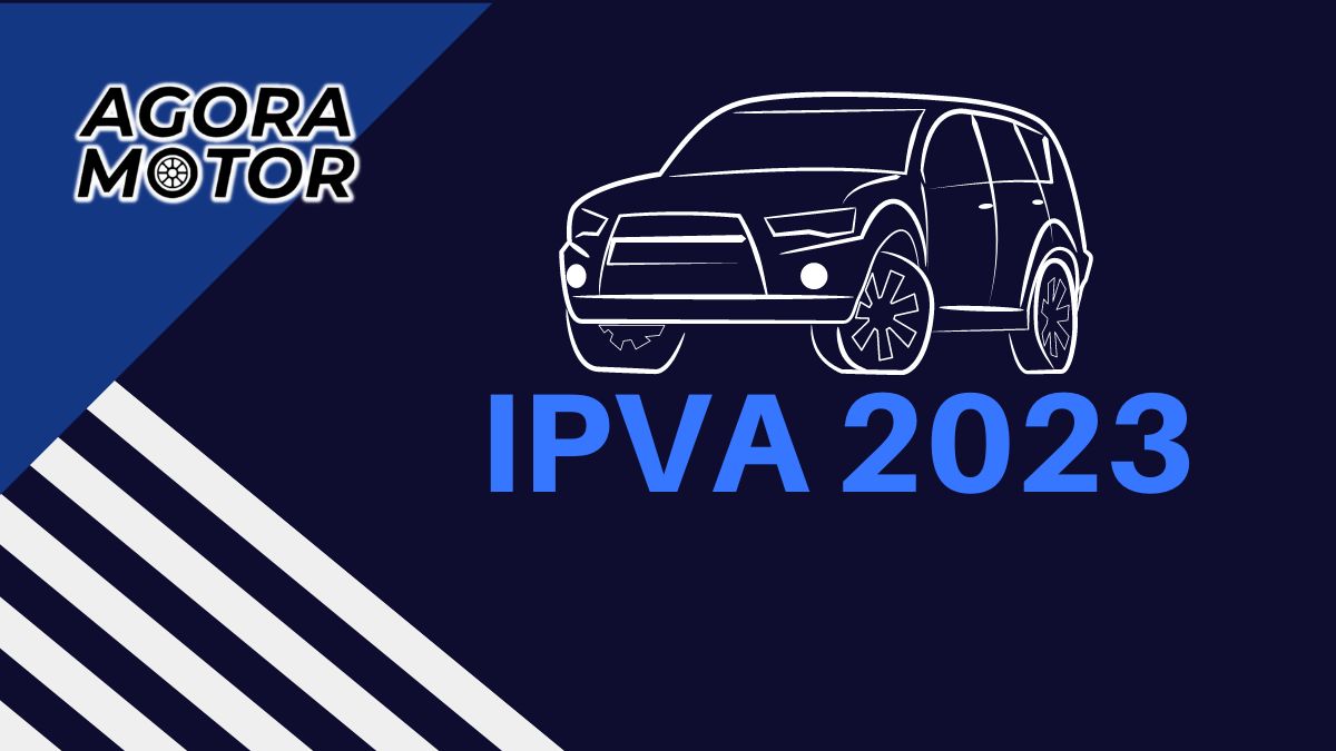 Foto de um carro desenhado e um design de IPVA