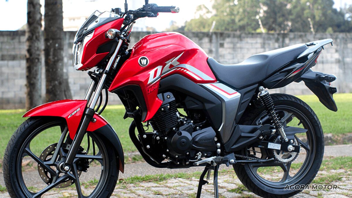 Lateral da Haojue DK 160 FI 2023.