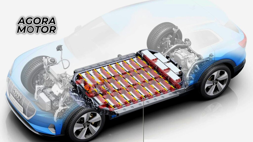 Foto de uma bateria de carro elétrico