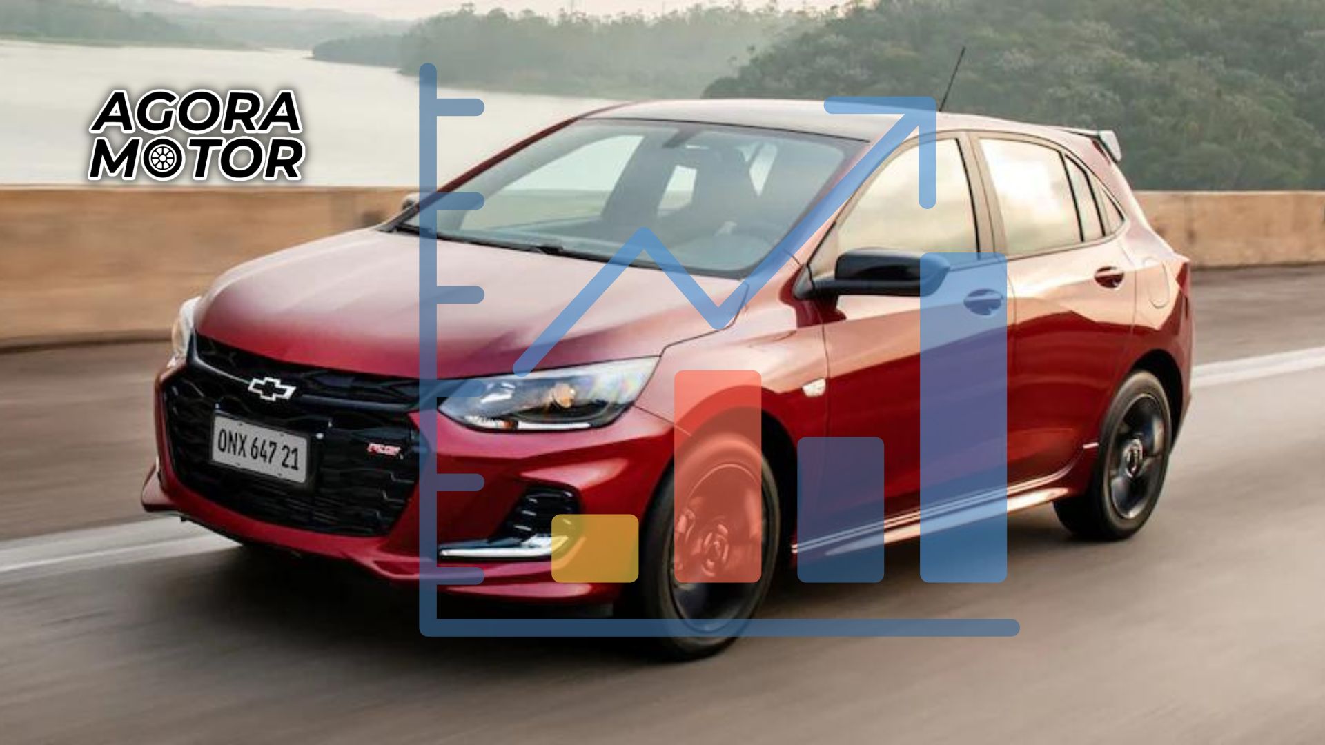 Foto de um Chevrolet Onix vermlho Carros mais vendidos até novembro de 2022