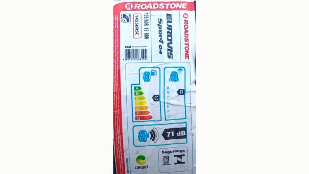 Print selo Inmetro do Pneu Roadstone