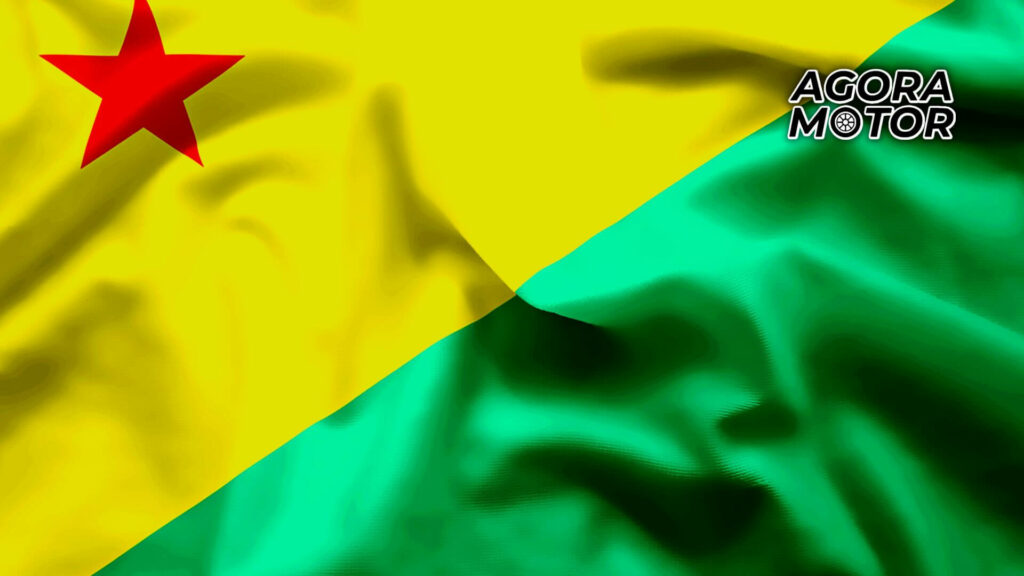 Foto da bandeira do Acre