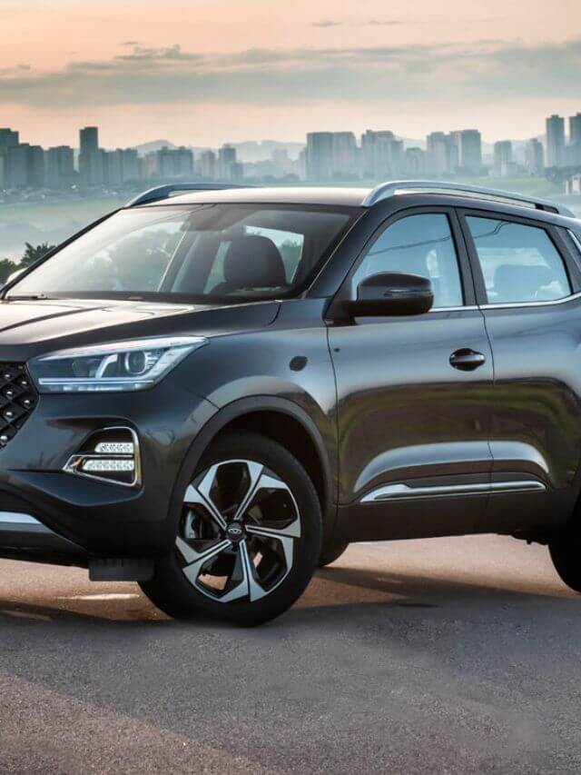 Tiggo 5x Pro 2023 na cor preta.