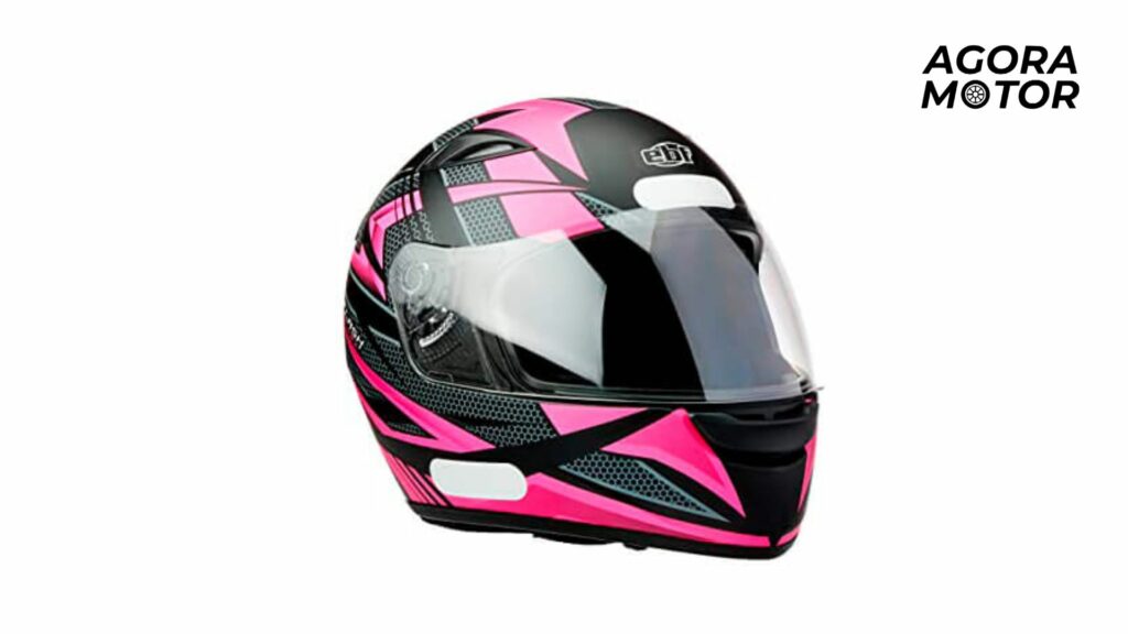 Foto de um capacete rosa