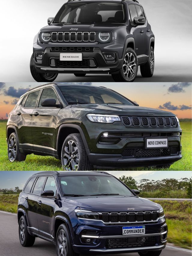 Foto de alguns modelos da Jeep