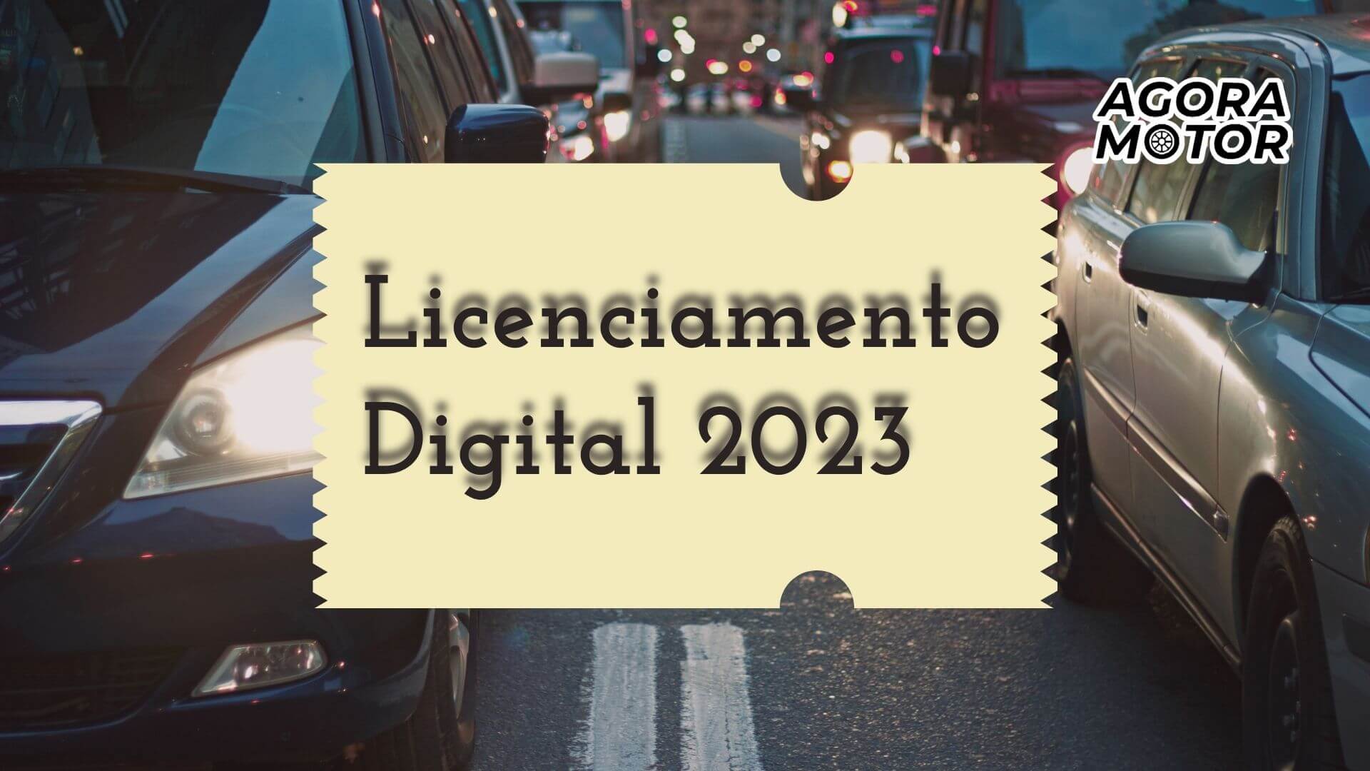 Foto de um Ticket e carros, no Ticket tem uma escrita sobre o Licenciamento Digital 2024