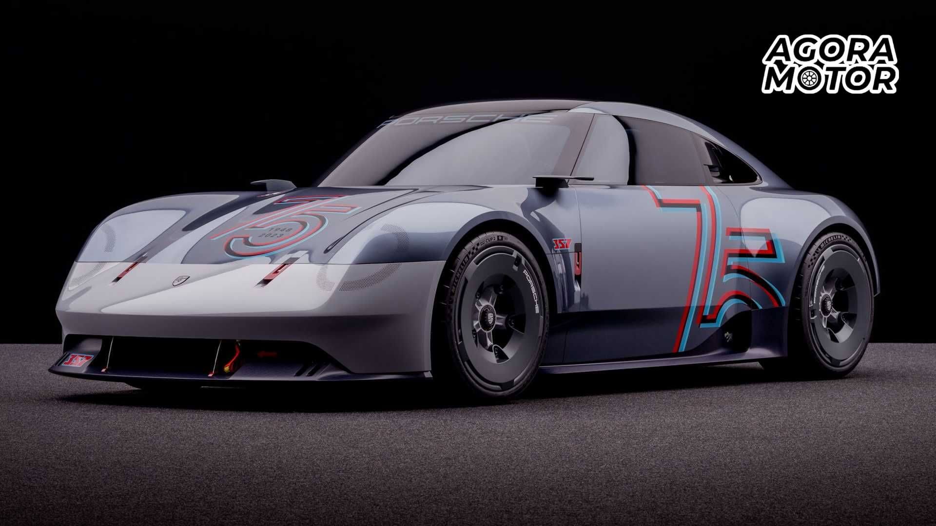 Foto frontal do Porsche comemorativo