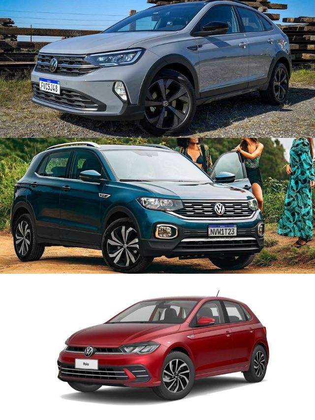 Foto de alguns modelos da Volkswagen que vão estar no desconto PCD