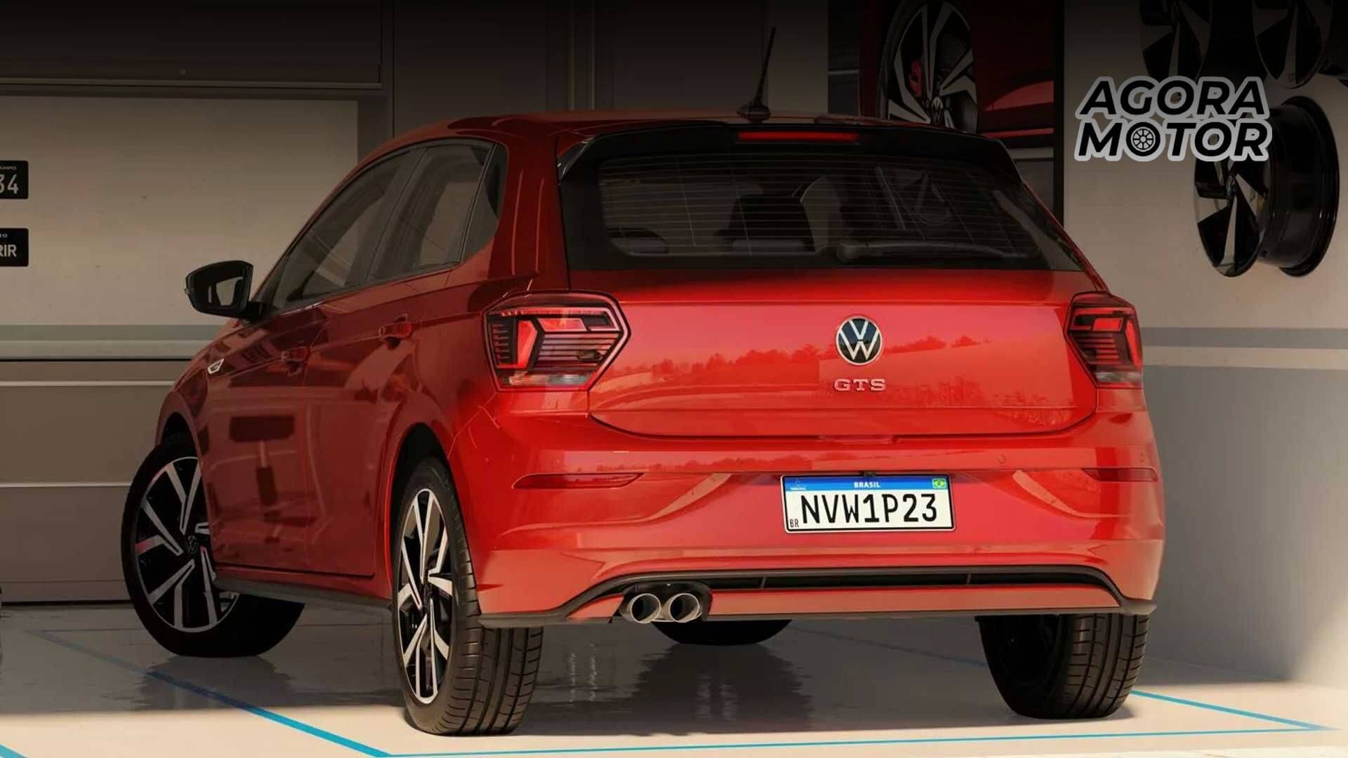 Foto da traseira de um VW Polo GTS 2023