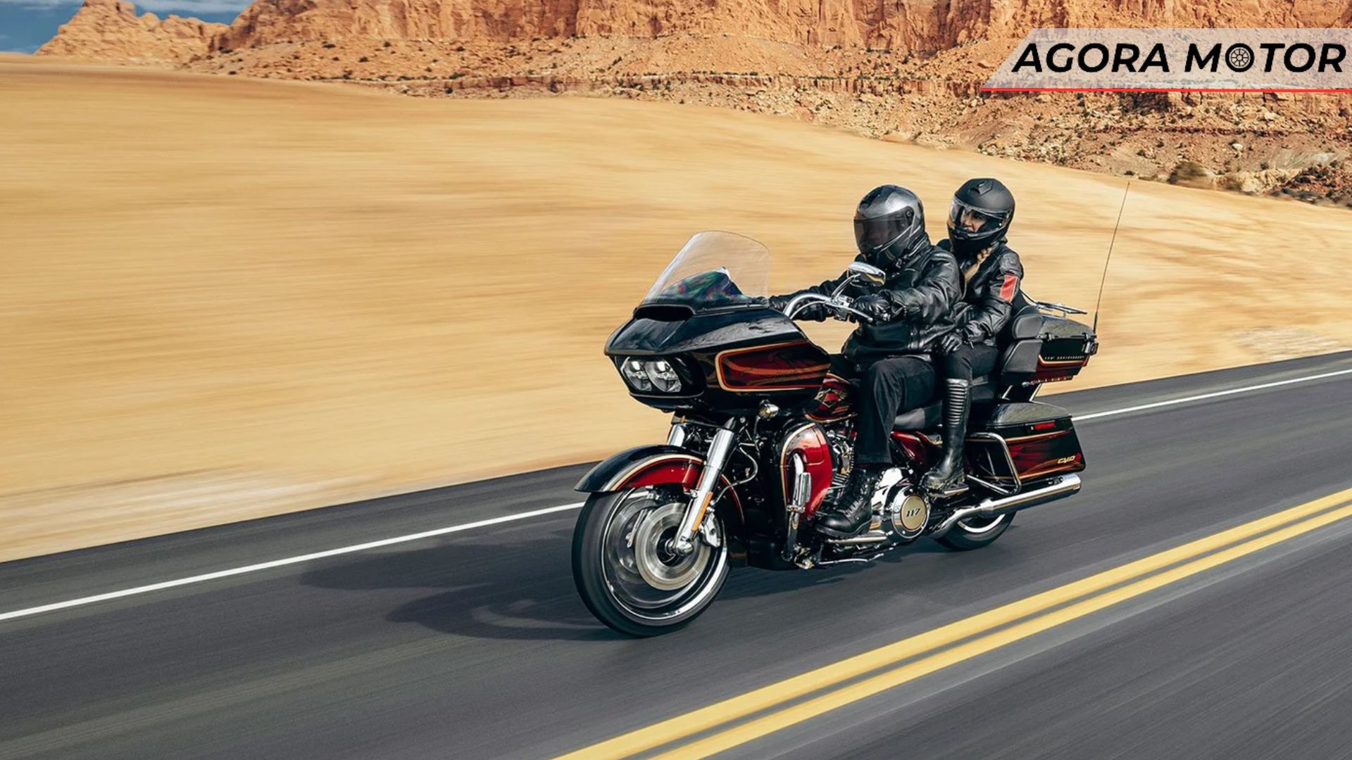 CVO Road Glide Limited 2023 na estrada.