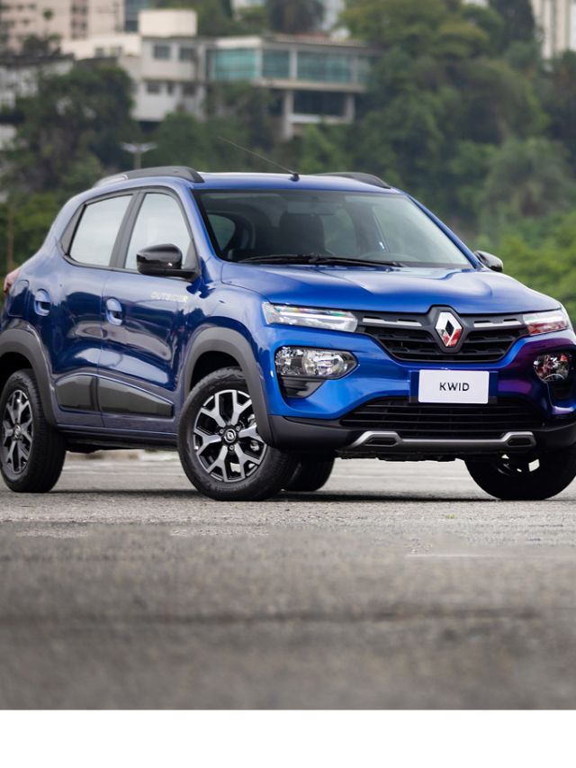 Renault Kwid na cor azul.