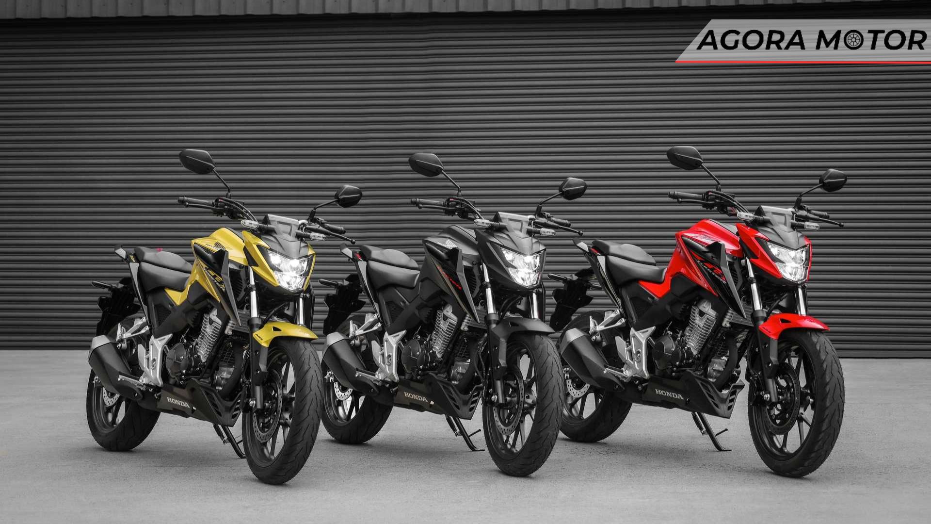 Foto de três Honda CB 300F 2023