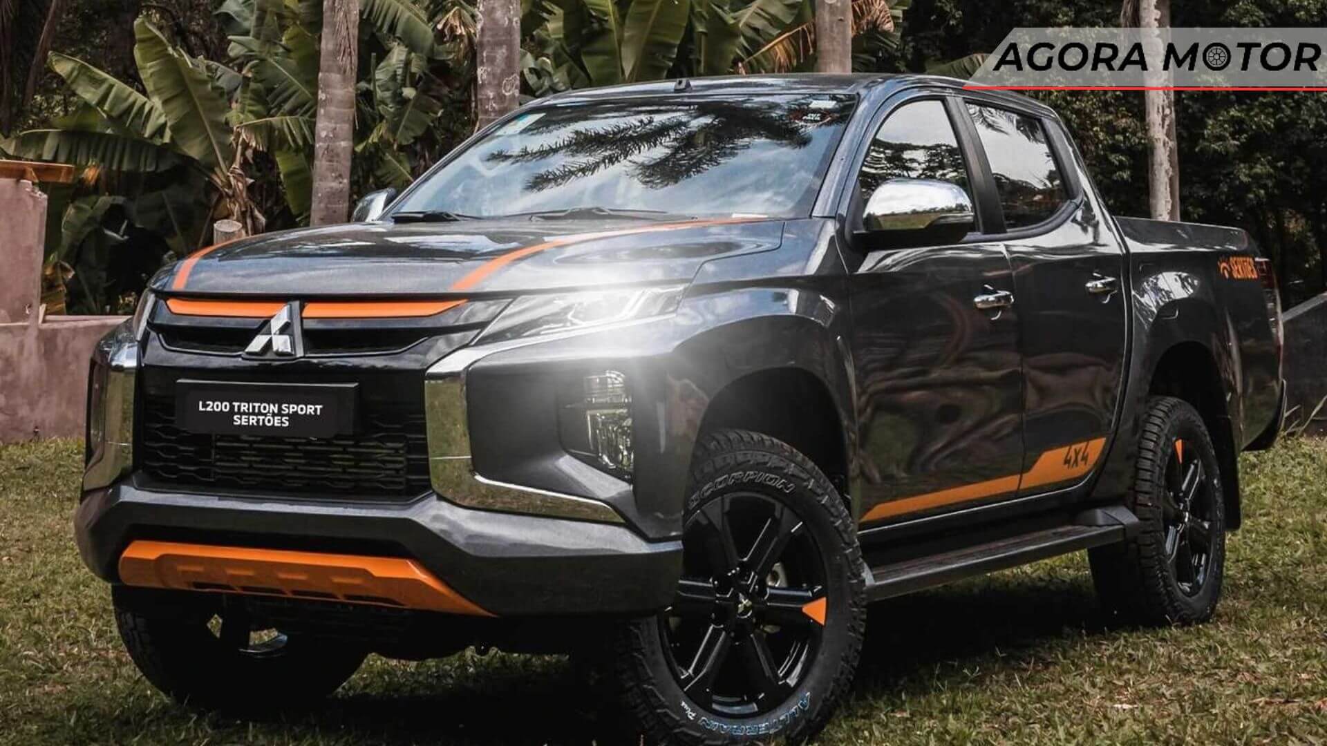 Foto de uma L200 modelo top dentro dos carros da Mitsubishi 2023