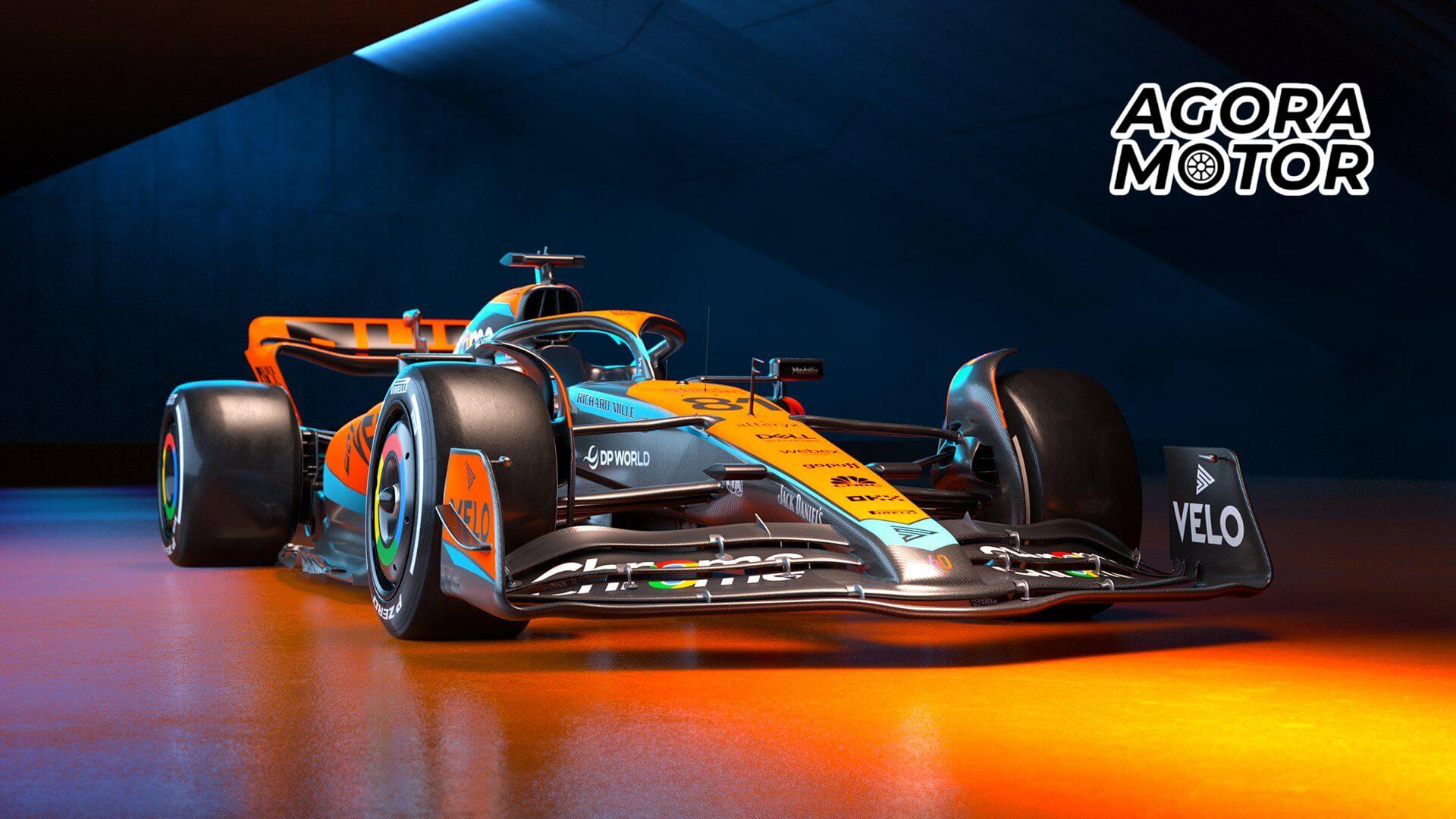 Foto de uma McLaren 2023, F1 2023
