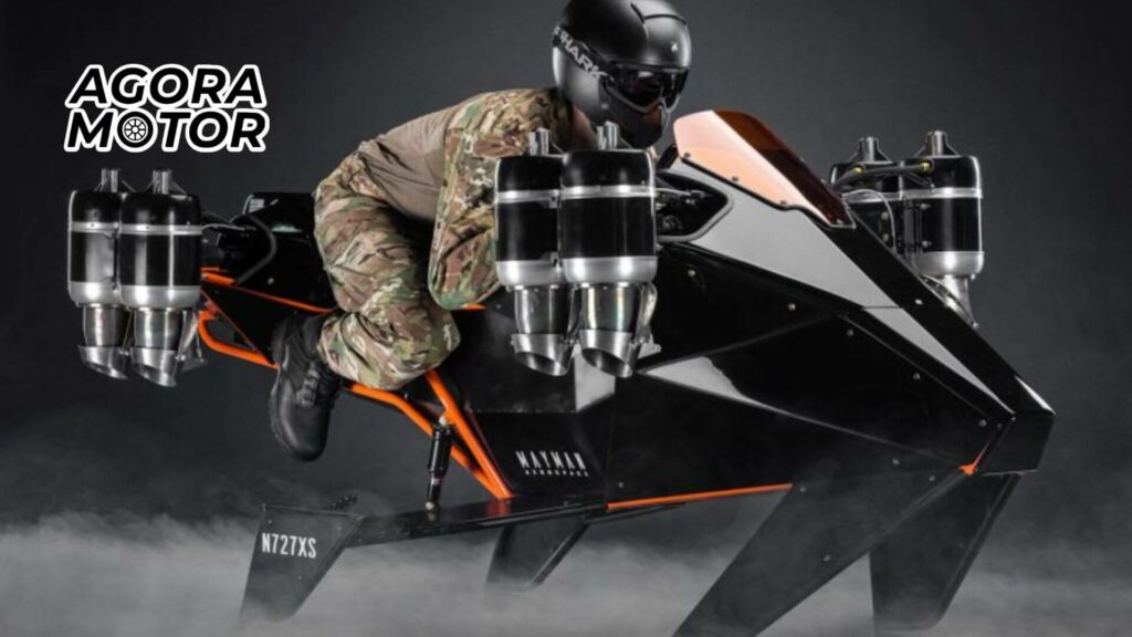 Foto de uma moto que voa