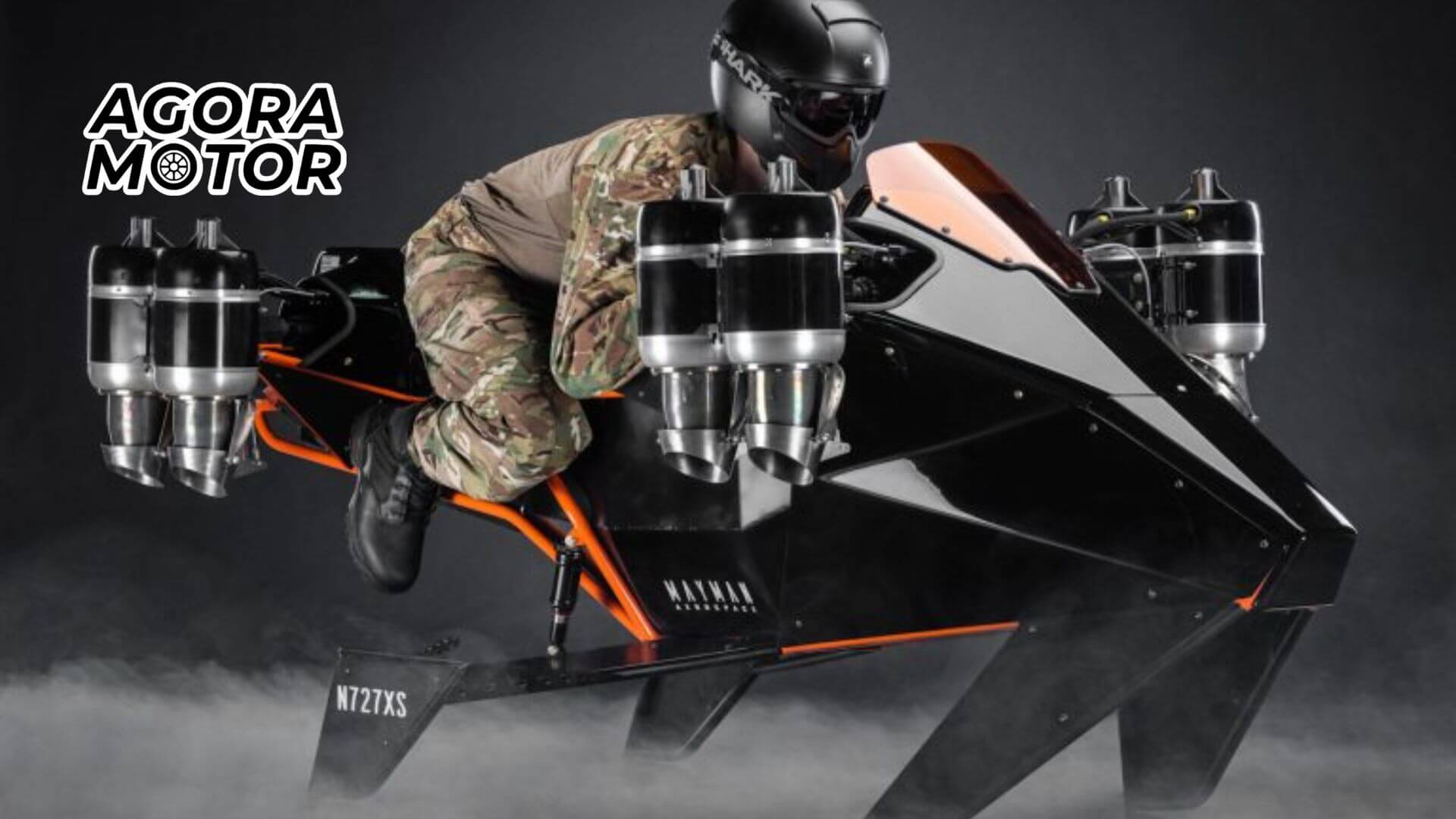 Foto de uma moto que voa