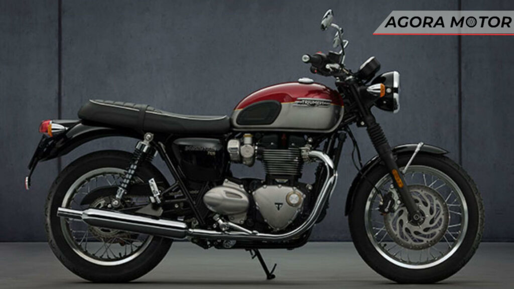 Foto de uma Bonneville 2023, uma das motos da Triumph em 2023