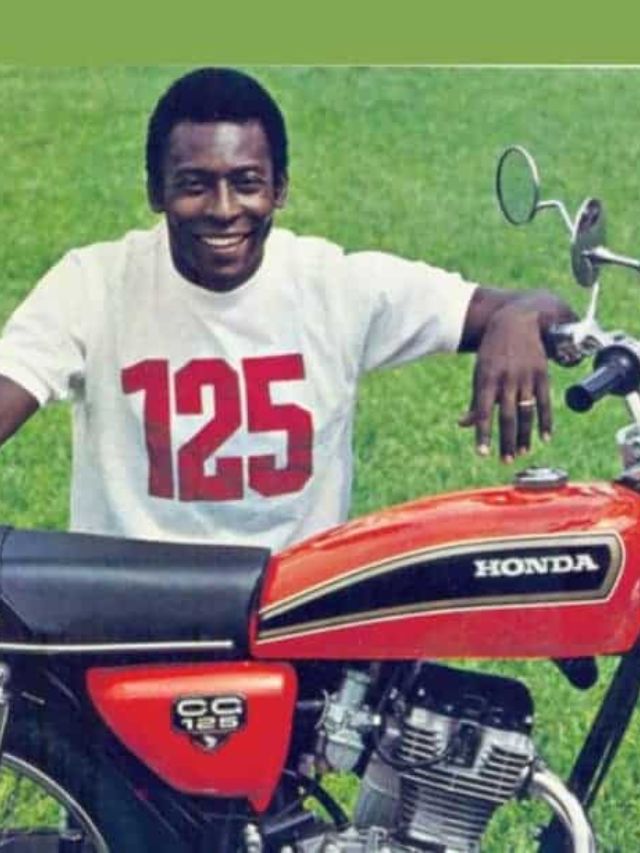 Pelé como garoto propaganda da CG 125.