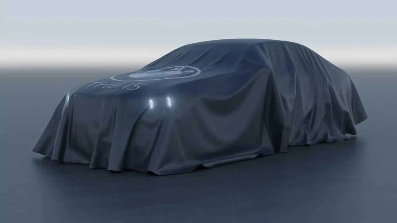 BMW i5 coberta por pano em Teaser