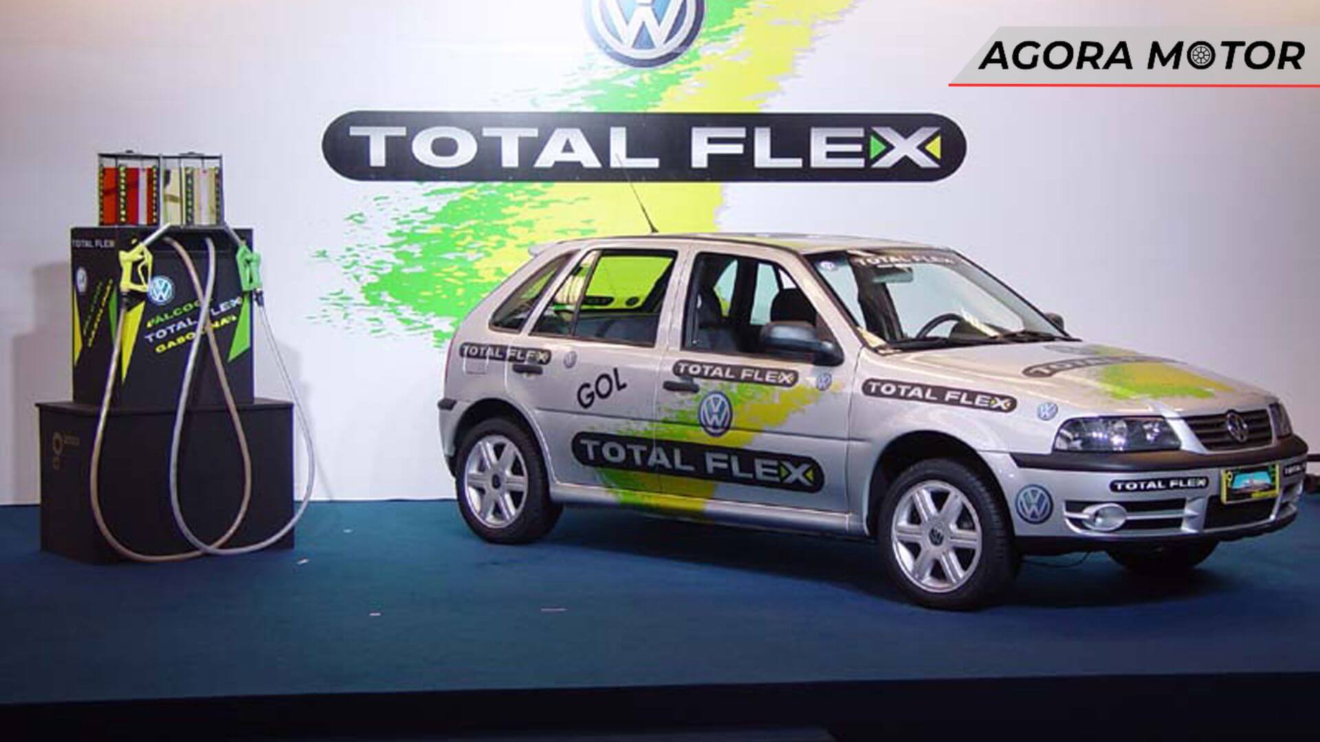 Foto de um Volkswagen Gol Total Flex. Motor Flex.