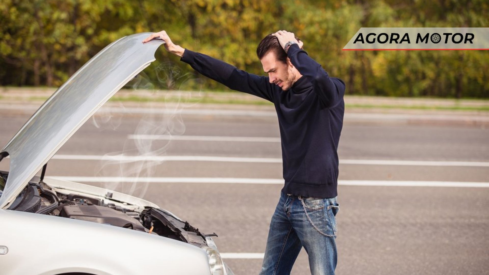 Foto de um motor que superaquece.