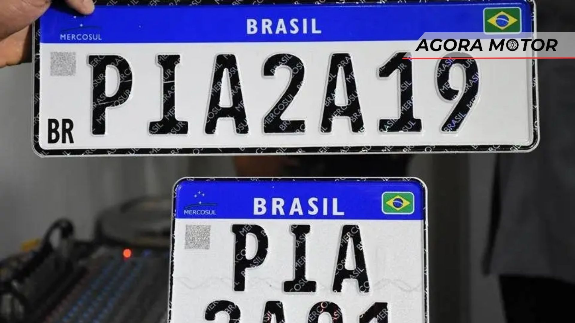 Foto de uma placa da Mercosul