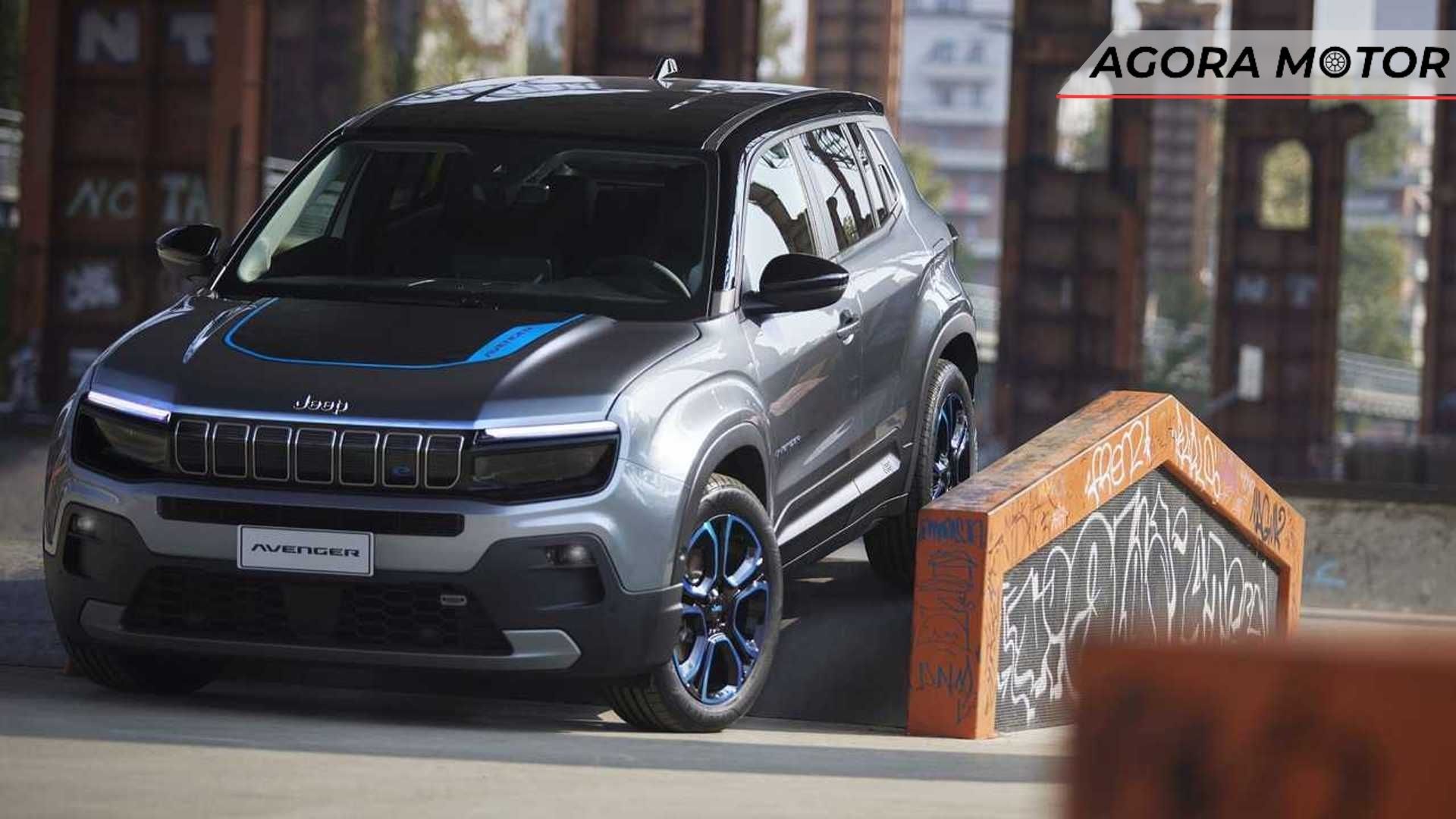 Jeep Avenger na cor cinza.