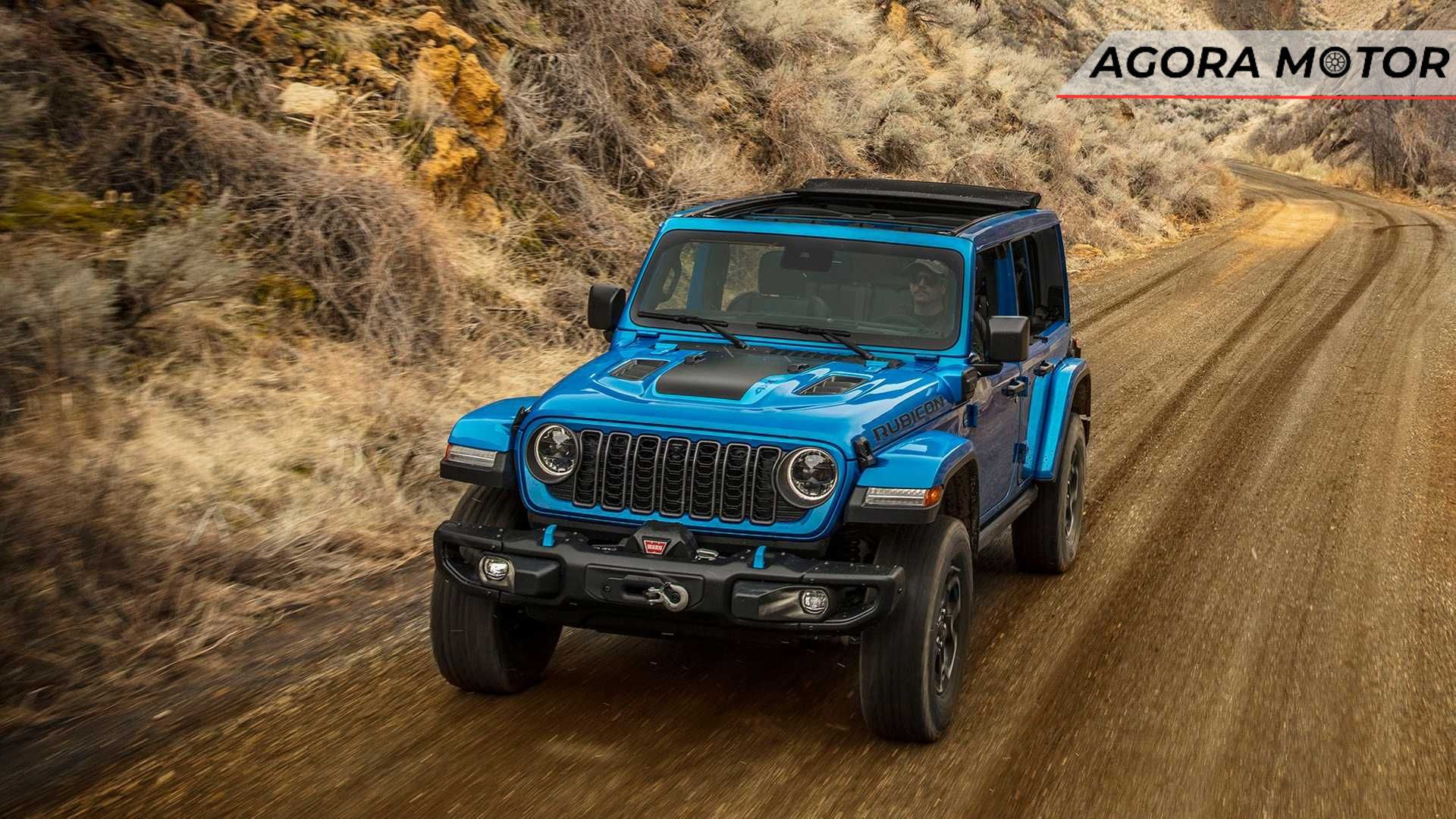 Nova grade frontal do Jeep Wrangler 2024.