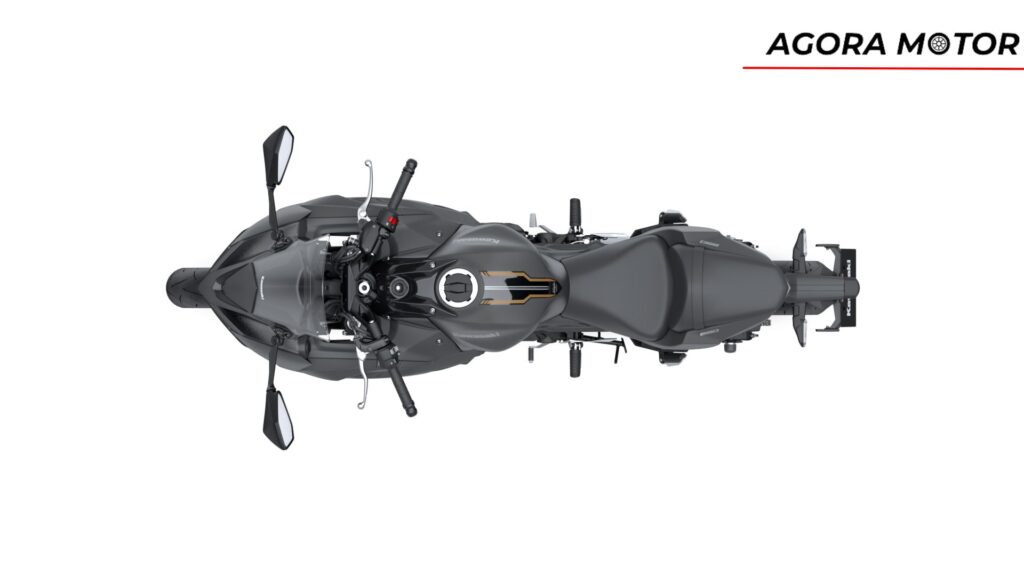 Visão de cima da Ninja 650.