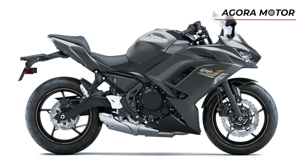 Lateral da Kawasaki Ninja 650.